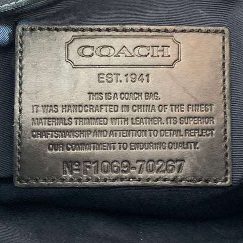 COACH One Size Grey Black Logo Coated Canvas Crossbody Bag