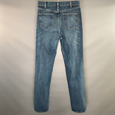 NILI LOTAN Size 32 Blue Cotton Straight leg Jeans