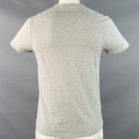T-shirt BURBERRY PRORSUM gris, taille XL, orné de broderies, col rond, en coton
