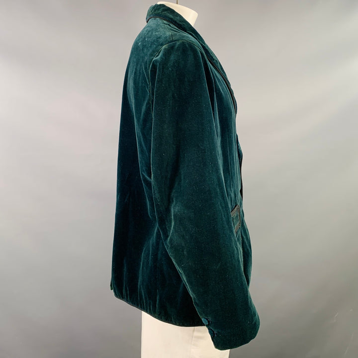RRL by RALPH LAUREN Size XL Teal Black Velvet Cotton Dinner Jacket