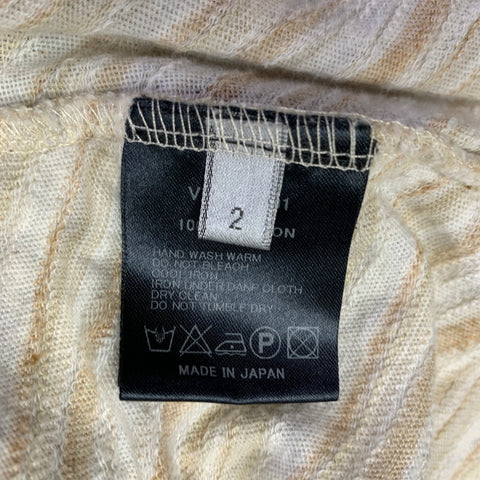THE VIRIDI-ANNE Size M Khaki White Stripe Cotton Zip Up Hoodie Jacket