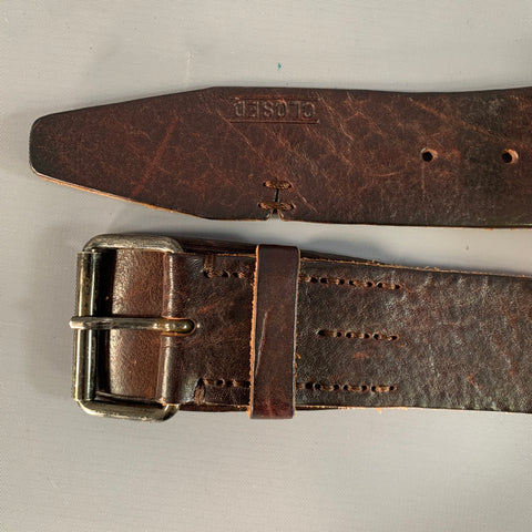CLOSED Size 36 Brown Textured Leather Belt