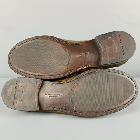 DOLCE & GABBANA Size 8 Green Patent Leather Penny Loafers