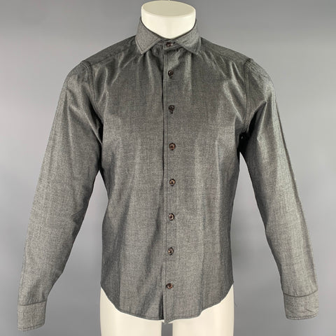 TAYLOR STITCH Size S Grey White Heather Pointed Collar Long Sleeve Shirt