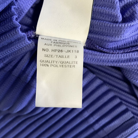 ISSEY MIYAKE Size M Blue Periwinkle Pleated Polyester Pull On Short Sleeve Shirt