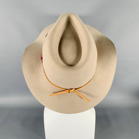 BRIXTON Size M Taupe Wool Felt Fedora Hat