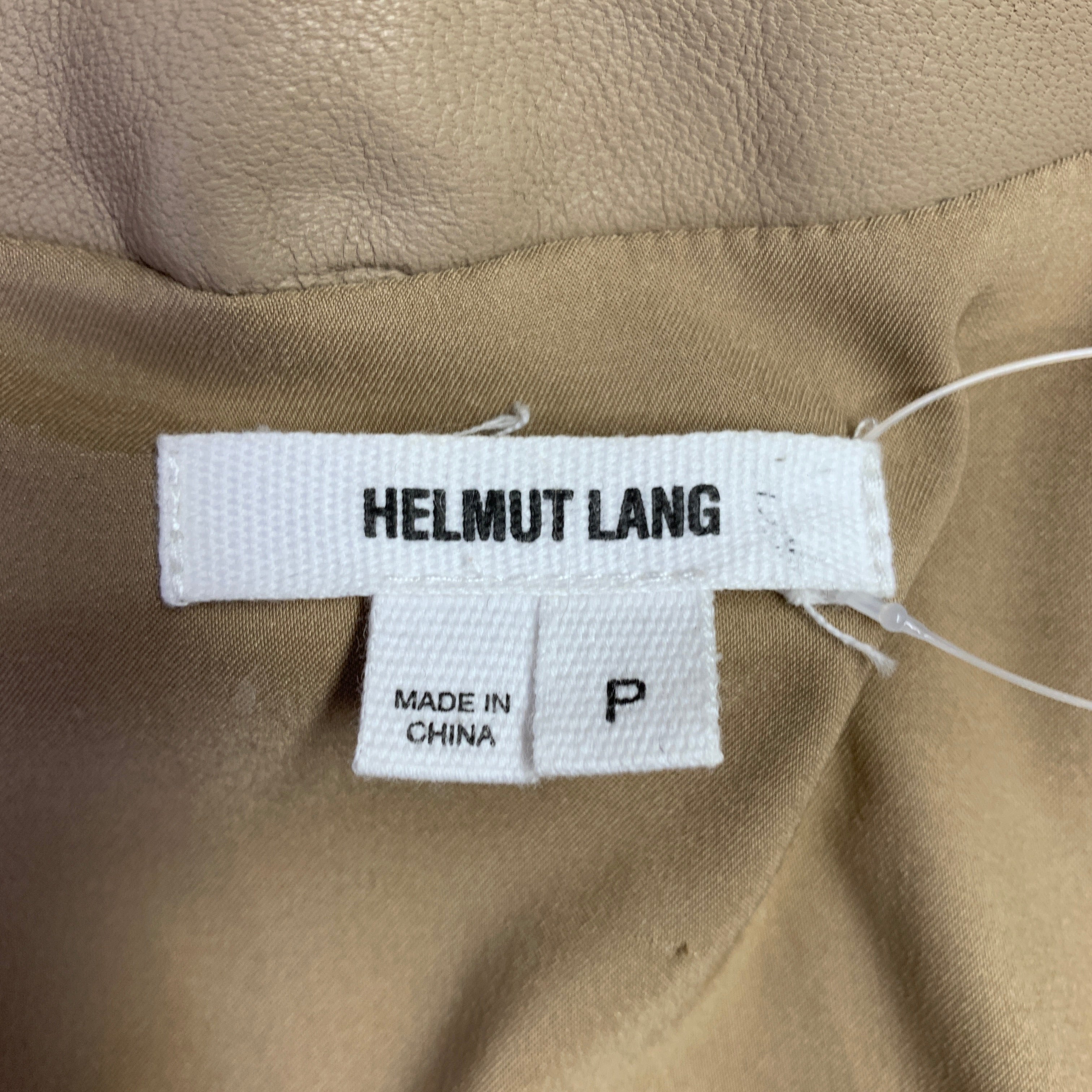 HELMUT LANG Size S Beige Leather Lambskin Motorcycle Jacket – Sui
