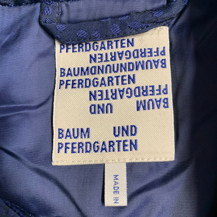 BAUM UND PFERDGARTEN Size M Navy Blue Jacquard Floral One Pocket Shirt Jacket