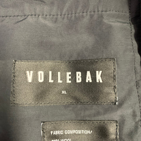 Pantalon décontracté VOLLEBAK Taille XL en laine mélangée noire avec taille élastique