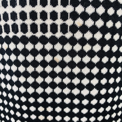 ARMANI COLLEZIONI Size L Black White Geometric Dots Silk Blend Crew Neck Pullover