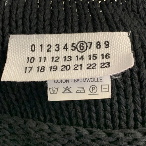 MM6 MAISON MARGIELA Size XL Black Cotton Knit Crew Neck Sweater