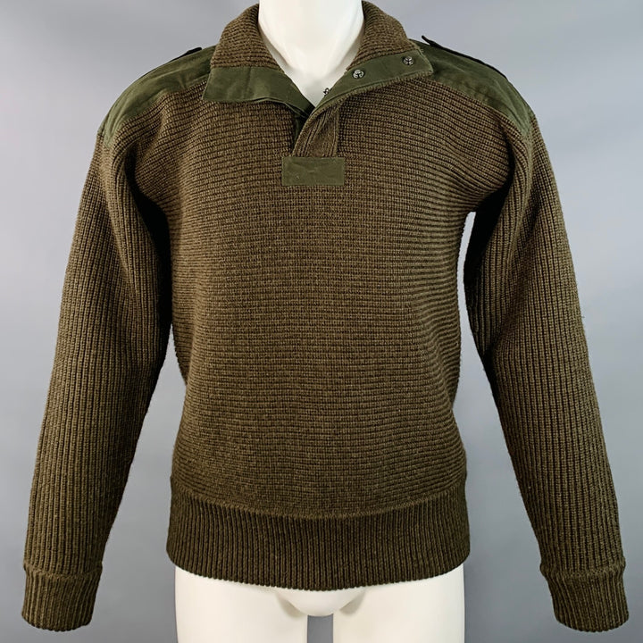 RLX by RALPH LAUREN Size M Forest Green Wool Knit High Neck Sweater