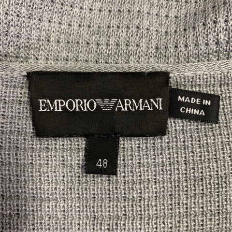 EMPORIO ARMANI Size 38 Grey Waffle Knit Scoop Neck Pullover
