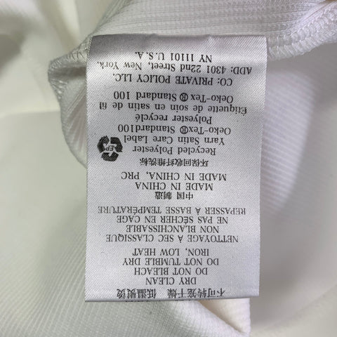 PRIVATE POLICY Size L Ball Chain White Cotton Blend Ribbed Tank Casual Top