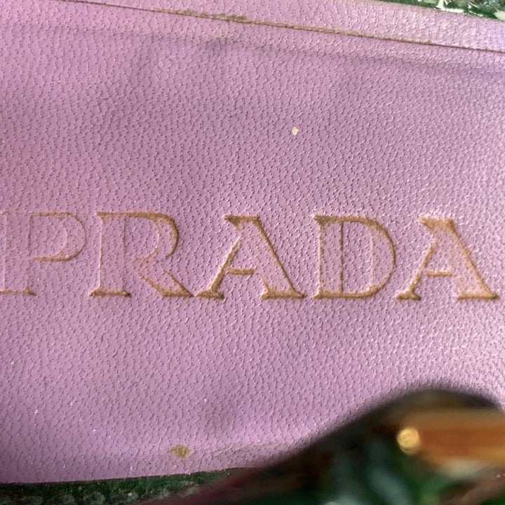 PRADA Size 8 SS08 Purple Green Velvet Patent Leather Heels Pumps