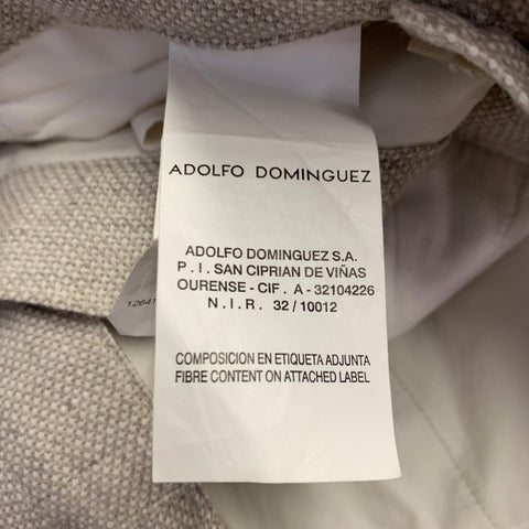 ADOLFO DOMINGUEZ Size 36 Beige Stone Woven Linen Flat Front Dress Pants