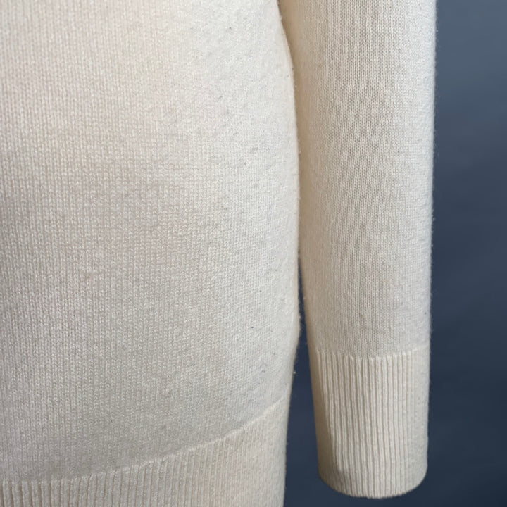 EQUIPMENT Size S Cream Cashmere Knit Oversized V-Neck Pullover