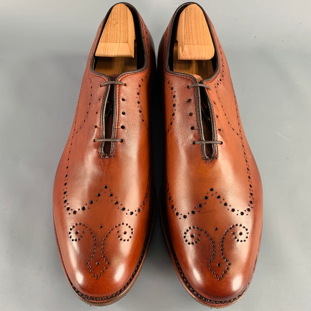 ALLEN EDMONDS Size 9.5 -Fairfax- Brown Perforated Leather  display picture 1
