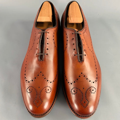 ALLEN EDMONDS Size 9.5 -Fairfax- Brown Perforated Leather Lace-Up Shoes