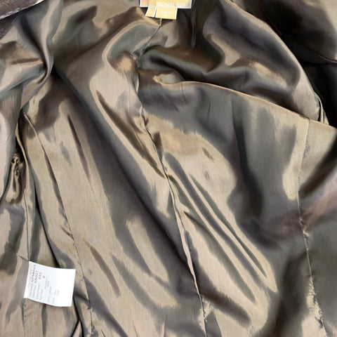 MICHAEL KORS Size 8 Grey Velvet Notch Lapel Jacket Blazer