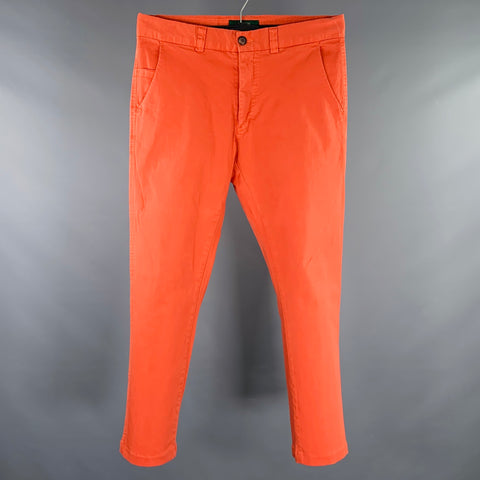 Pantalon décontracté CARDON, taille 32, orange, coupe droite, en coton mélangé