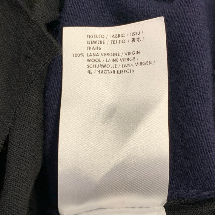 STELLA McCARTNEY Size 8 Navy Black Virgin Wool Two Tone V-Neck Cardigan