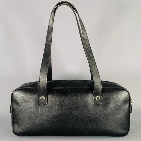 BURBERRY Black Saffiano Leather Top Handles Bag