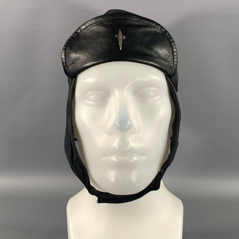 CESARE PACIOTTI Size 7 1/4 Black Leather Hats