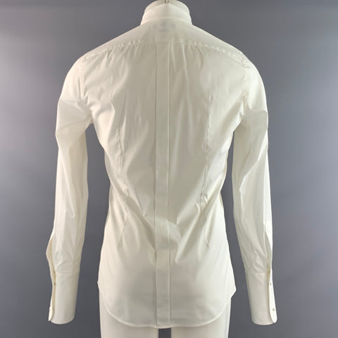 DOLCE & GABBANA Size M White Cotton Poplin Long Sleeve Shirt