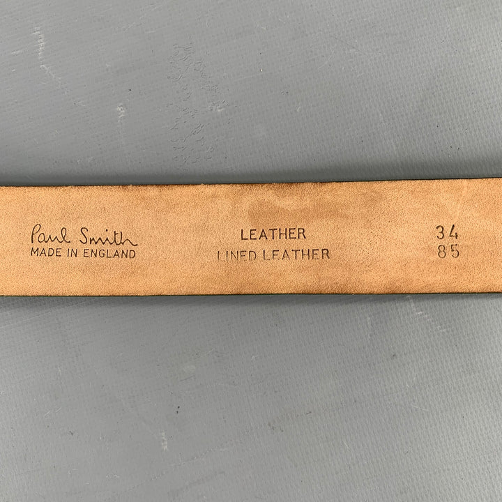 PAUL SMITH Size 34 Green Croc Embossed Leather Belt