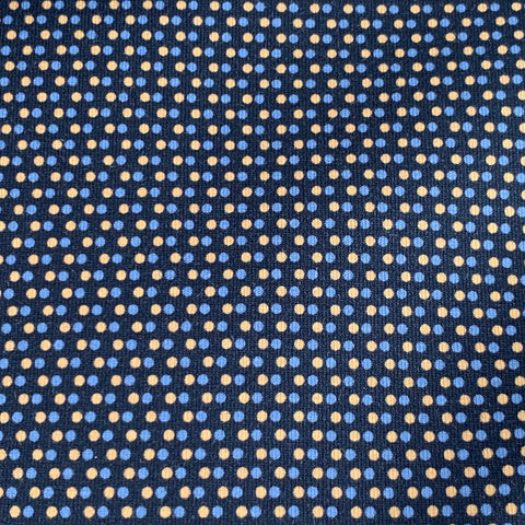 BUGATCHI Size XL Black Blue Yellow Dots Cotton Blend Long Sleeve Shirt