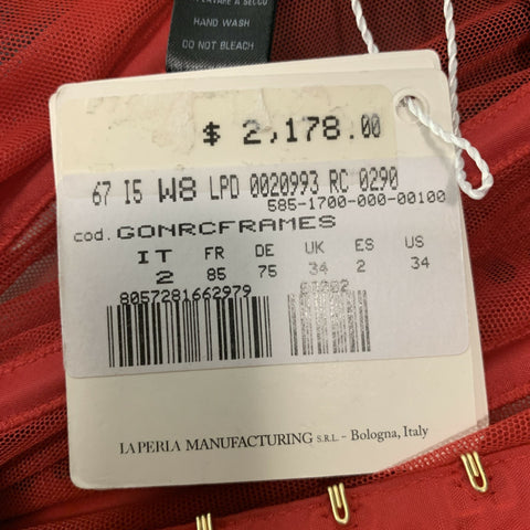 LA PERLA Taille S Jupe Corset en Maille Mélange Polyamide Rouge