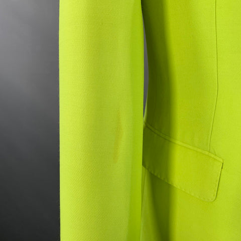 TEDDY VONRANSON Size 38 Neon Yellow Wool Silk Peak Lapel Double Breasted Sport Coat