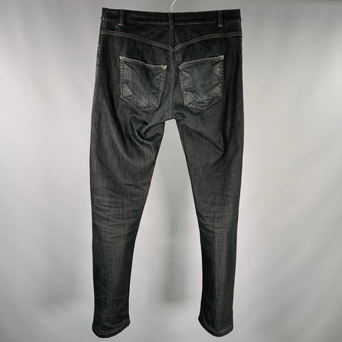 DRKSHDW Size 32 Detroit Cut Black Cotton Blend Button Fly Jeans