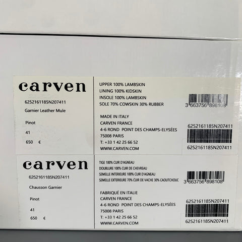CARVEN Size 10 Burgundy Leather Lambskin Slippers Flats