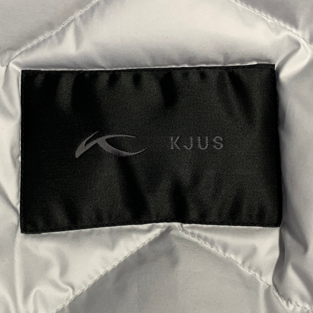 KJUS Size M Gian Black Polyamide Hooded Down Filled Zip Snaps Ski Jacket
