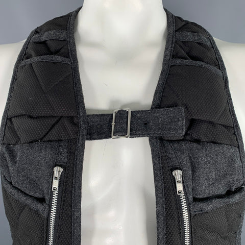 COMME des GARCONS SHIRT Size L Grey Charcoal Polyester Utility Vest