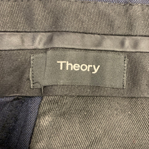 THEORY Size 38 Navy Wool Single Breasted Suit