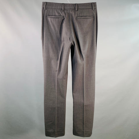 MAISON MARGIELA Size 34 Grey Charcoal Woven Wool Button Fly Dress Pants
