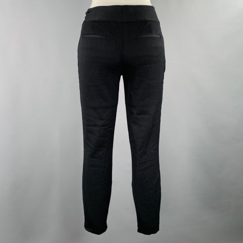 ALICE + OLIVIA Size 0 Black Wool Blend Flat Front Casual Pants