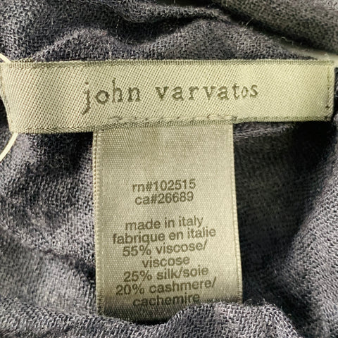 JOHN VARVATOS Navy Wrinkled Viscose Blend Scarf
