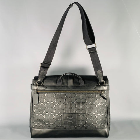 Sac bandoulière en cuir gaufré noir COACH