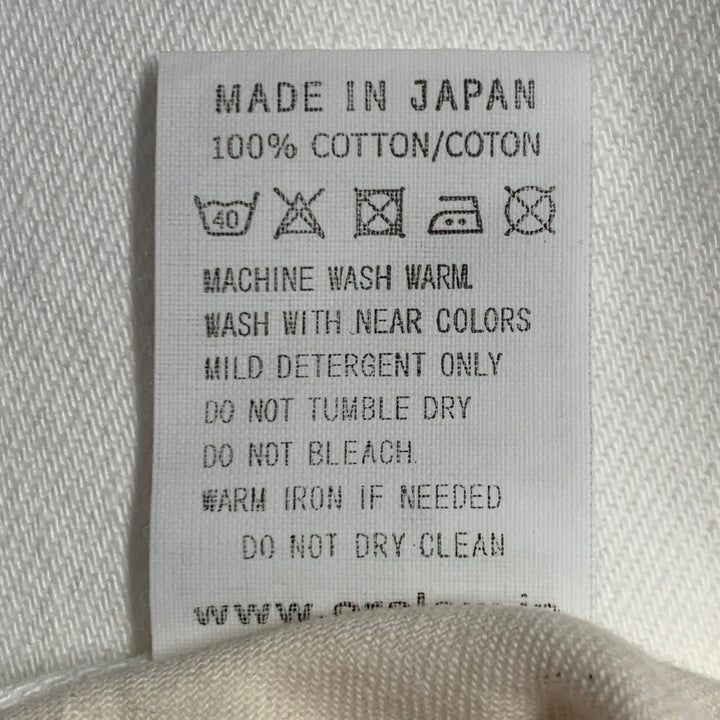 ORSLOW Size XL White Twill Cotton Slim Fit 5 Pocket Jeans