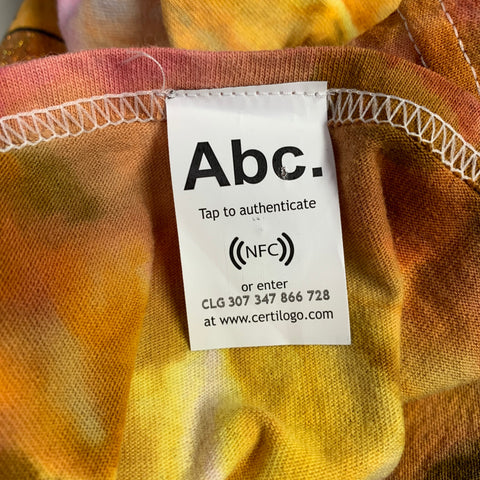 ADVISORY BOARD CRYSTALS Size S Orange Fuchsia Tie Dye Long Sleeve T-shirt