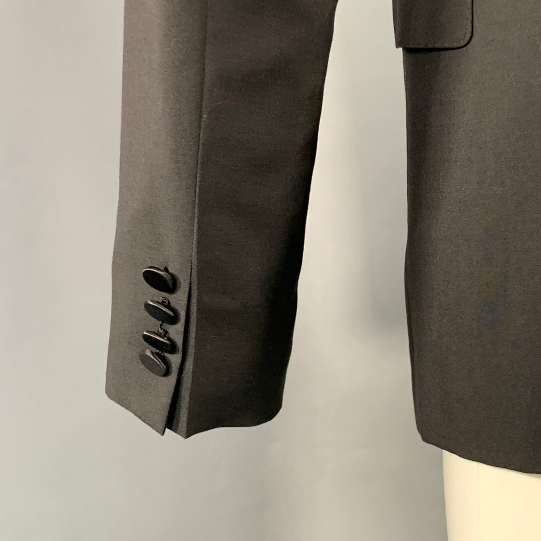 BURBERRY PRORSUM Size 38 Black Wool Mohair Silk Tuxedo Sport Coat