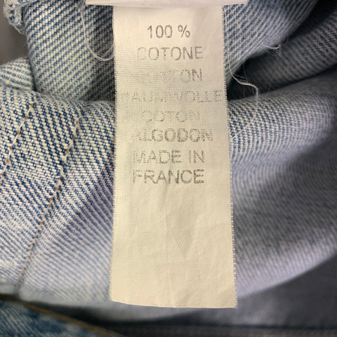 MAISON MARTIN MARGIELA Size 32 White Blue Painted Denim Button Fly Jeans