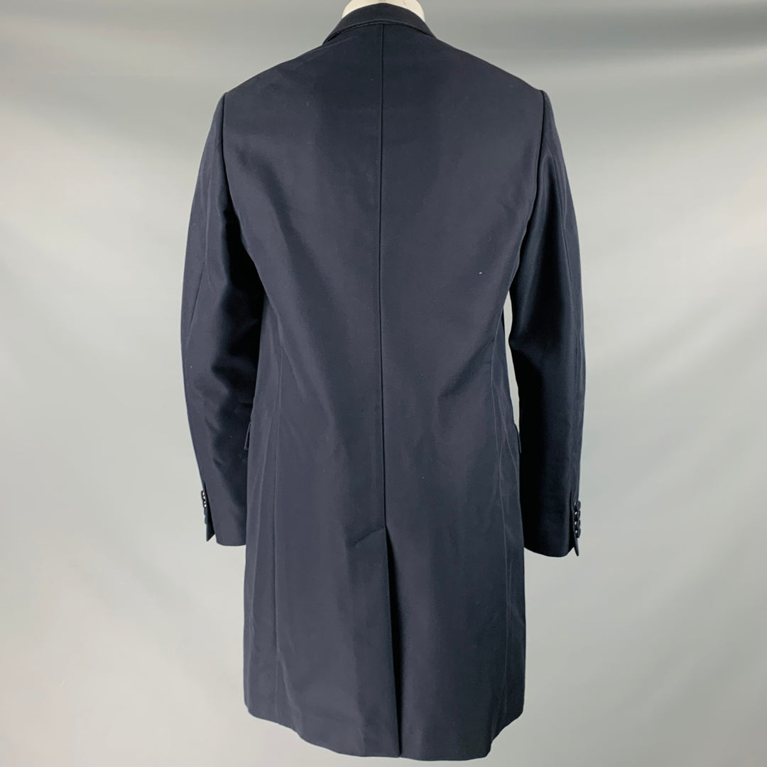 CALVIN KLEIN COLLECTION Size 40 Navy Cotton Blend Coat