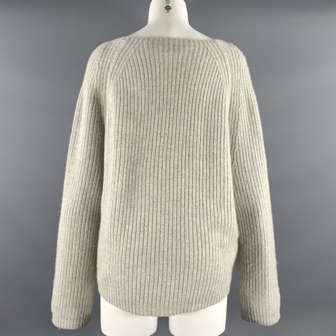 NILI LOTAN Size M Grey Cashmere Knit Pull On Sweater