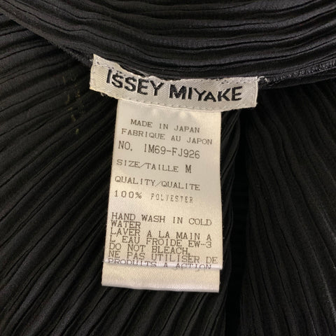 ISSEY MIYAKE Size M Black Polyester Crinkled Turtleneck Dress Top