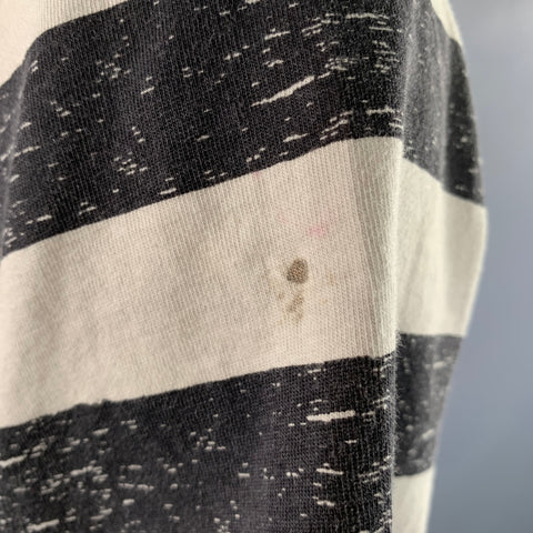 VIVIENNE WESTWOOD Size L White Grey Stripe Cotton Polo